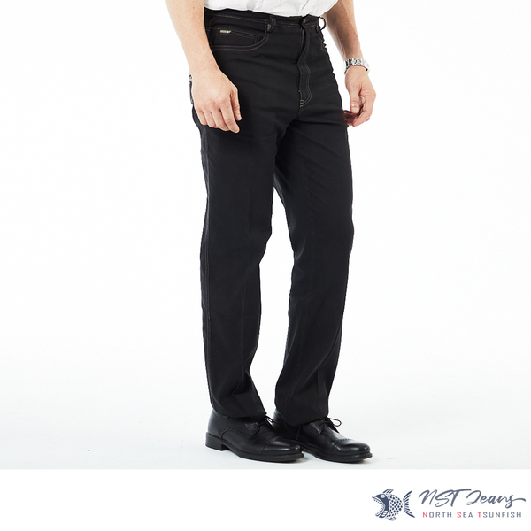 【NST Jeans】細條燈心絨壓紋 男薄款休閒黑褲(中腰直筒) 390(5926) 台灣製 product thumbnail 5