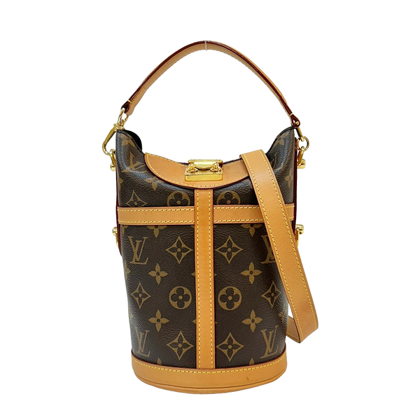 【二手名牌BRAND OFF】LOUIS VUITTON LV 路易威登 原花 PVC塗層帆布 Duffle 水桶 兩用包 (背帶印字) M43587