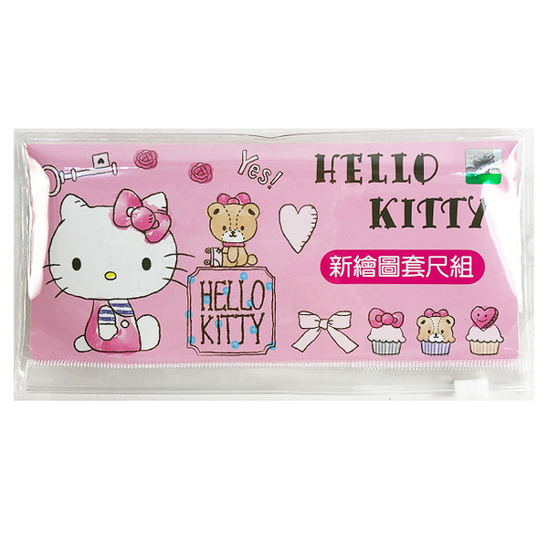 小禮堂 Hello Kitty 繪圖尺4入組 (粉手繪款) 4713791-953924