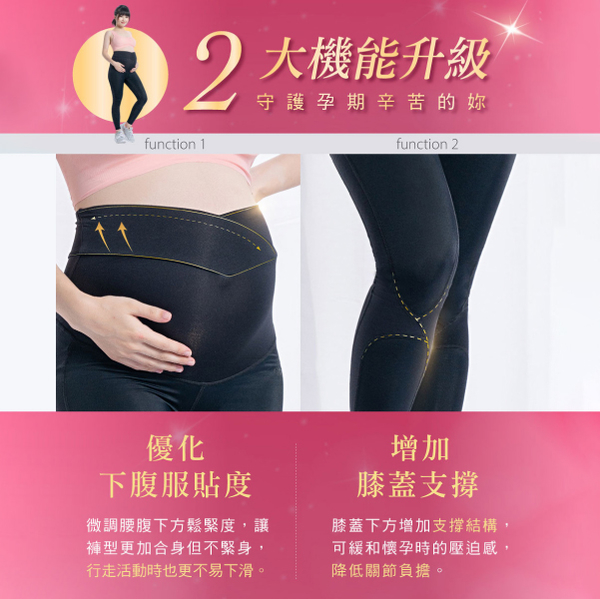 【iFit 愛瘦身】Fitty 運動/護膝壓力褲 孕婦款 黑色 XS-L product thumbnail 3