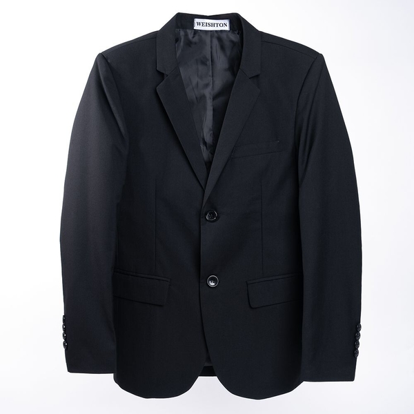 【WEISHTON】修身西裝外套-雙釦素面黑、畢業 面試 上班 婚禮 商務 正式正裝