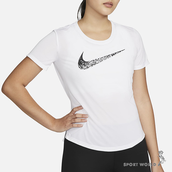 Nike 女裝 短袖 慢跑 Dri-FIT Swoosh 白【運動世界】DM7778-100