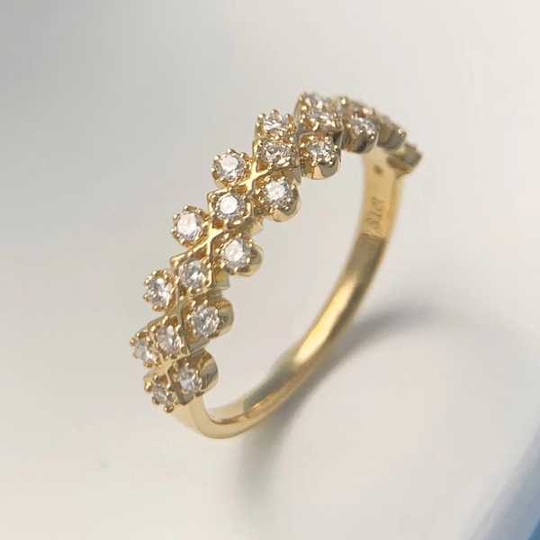 【BRILLMOND JEWELRY】鑽石線戒 18K金 繁花鑽戒雙色選(18K金台 天然鑽石總重30分) product thumbnail 6