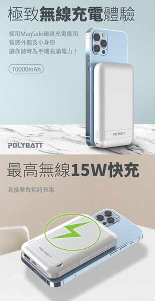 WiWU for iPhone 13 Pro Max可磁吸皮革手機殼+POLYBATT 磁吸式立架無線充行動電源10000型 product thumbnail 2