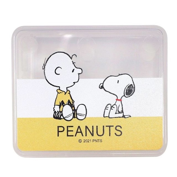 小禮堂 Snoopy 塑膠透明針盒 (黃白坐姿款) 4902857-086465