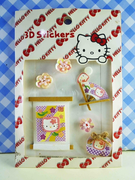 【震撼精品百貨】Hello Kitty 凱蒂貓~KITTY立體鑽貼紙-和風