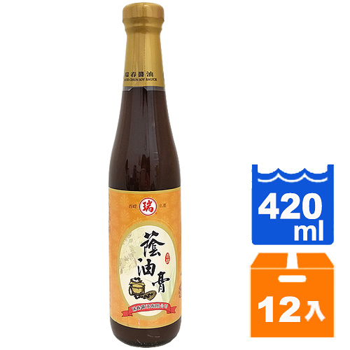 瑞春黑豆蔭油膏420ml(12入)/箱【康鄰超市】