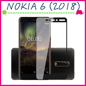 Nokia 6 (2018版) 5.5吋 滿版9H 鋼化玻璃膜 絲印 黑色 螢幕保護貼 全屏鋼化膜 全覆蓋保護貼 防爆 (正面)
