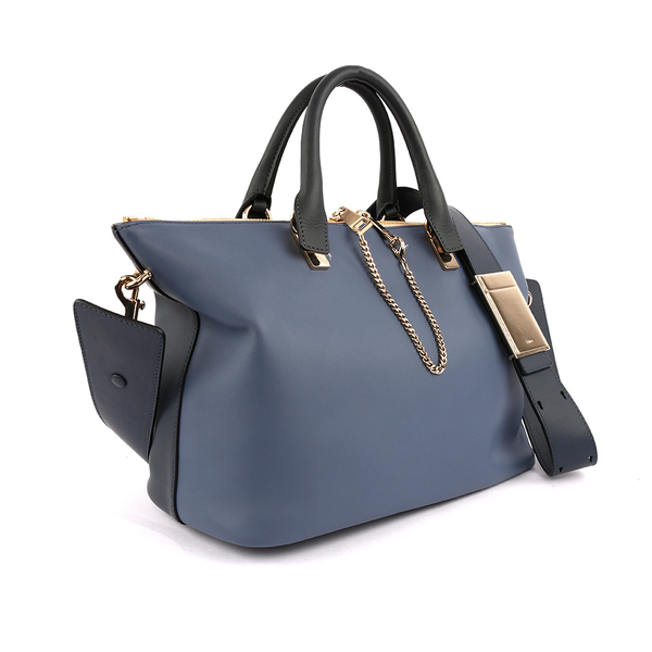 【CHLOE】Baylee Small two-tone tote 小牛皮 (街頭藍) 3S0169 882 B5U(OUTLET)