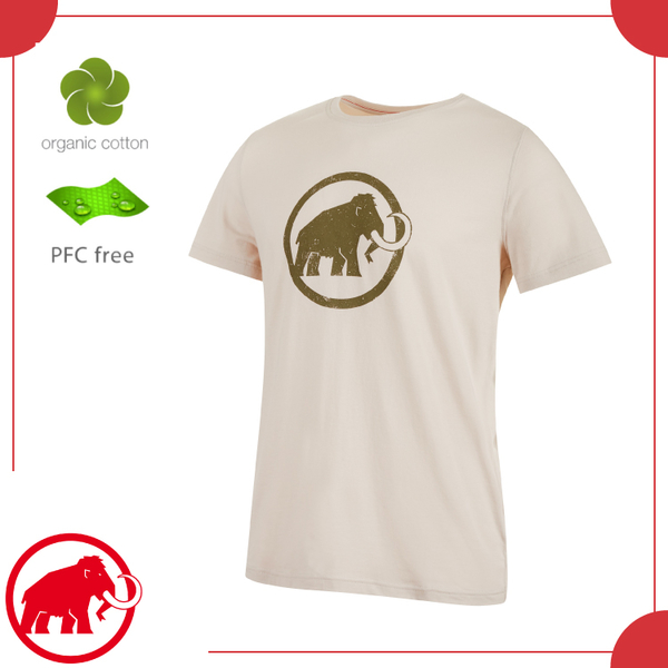 【MAMMUT 長毛象 男 Logo T-Shirt 短袖T恤《亞麻灰》】1017-07292/圓領上衣/純棉/彈性