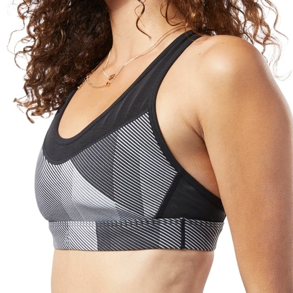 REEBOK HERO RACER MEDIUM-IMPACT BRA 女裝 運動內衣 訓練 健身 中度支撐 黑 白【運動世界】DY8220 product thumbnail 3