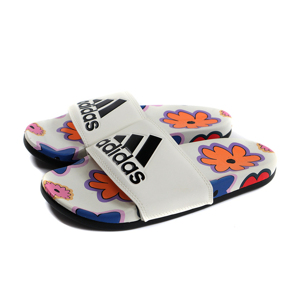 adidas ADILETTE COMFORT 彩色花卉 拖鞋 防水 米色 男鞋 IE4971 no079