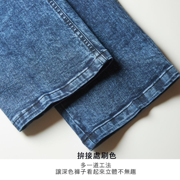 【NST Jeans】秋日清新陽光fu 湛藍雨絲紋 男彈性仿針織牛仔褲(中腰直筒) 台灣製 395(66812) product thumbnail 2