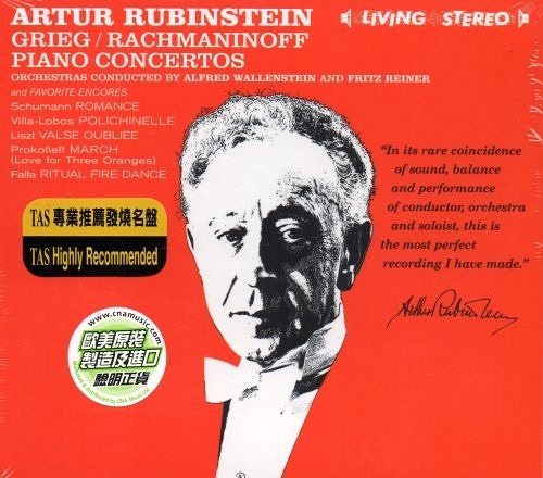 【停看聽音響唱片】【CD】ARTUR RUBINSTEIN：GRIEG．RACHMANINOFF and Favorite Encores