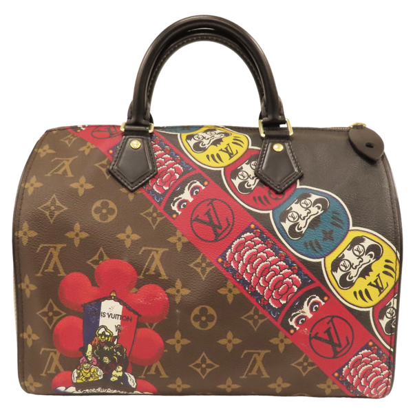 【二手名牌BRAND OFF】LOUIS VUITTON 路易威登 棕色 PVC塗層帆布 水波紋 歌舞伎 Speedy 30 手提包 M43505 product thumbnail 2