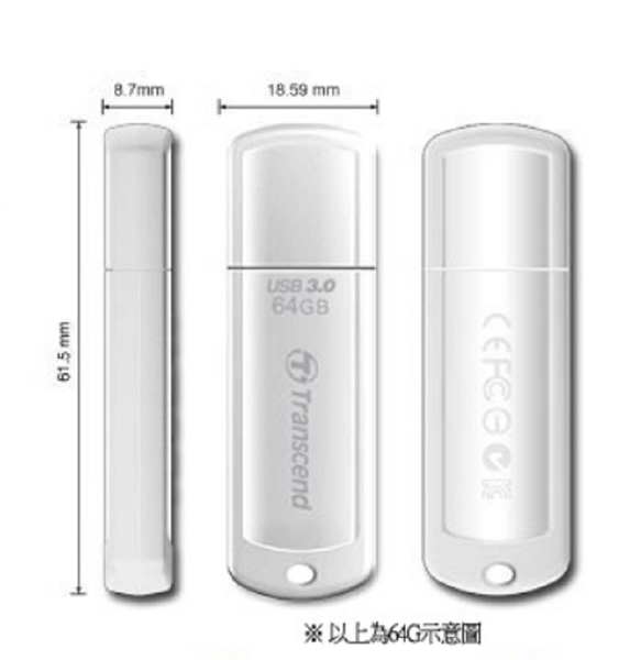 創見 Transcend JF730 256G 白色 USB3.1 隨身碟 product thumbnail 4