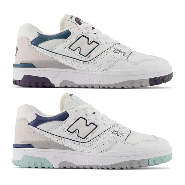 New Balance 550 男鞋 女鞋 休閒鞋 麂皮 拼接 灰藍/灰綠【運動世界】BB550WCA/BB550WCB product thumbnail 2