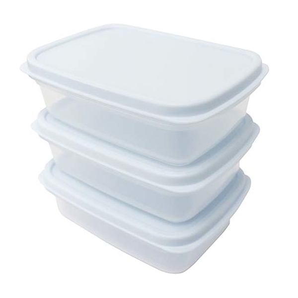 小禮堂 SANADA 塑膠保鮮盒3入組 150ml (藍蓋款) 4973430-022873 product thumbnail 2