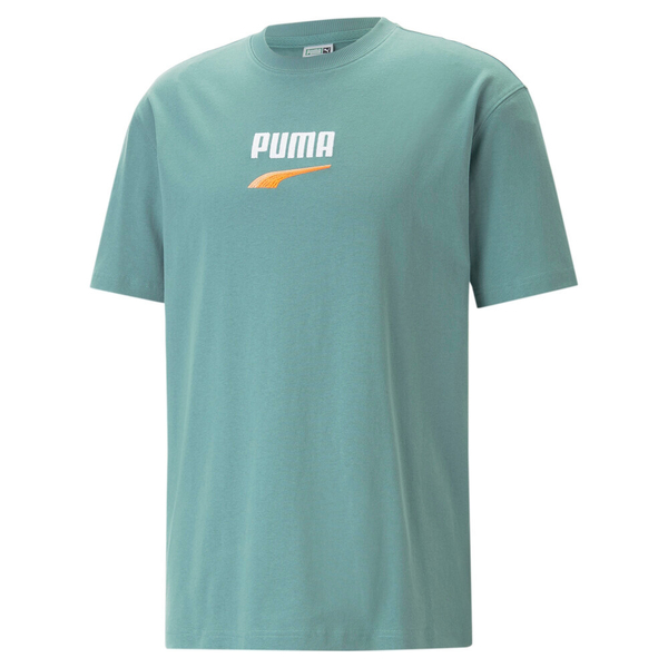 PUMA 短T 流行系列 DOWNTOWN 湖綠 橘LOGO 短袖 T恤 男 53824884 product thumbnail 4