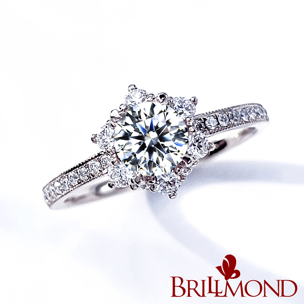 【BRILLMOND JEWELRY】 GIA 50分D/VS2 3EX NONE PT950鉑金 雪花鑽戒(高規格GIA 50分無螢光主石)