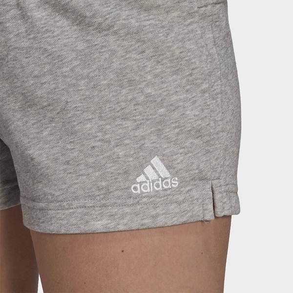 【現貨】Adidas Essentials Regular 女裝 短褲 休閒 兩側開衩 抽繩 棉 灰【運動世界】GM5602 product thumbnail 5