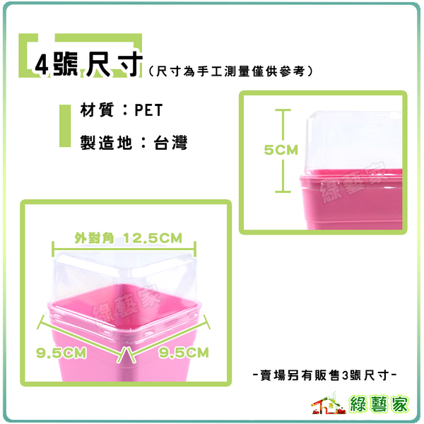 【綠藝家】方型盆透明上蓋 - 4號 10個/組 product thumbnail 4