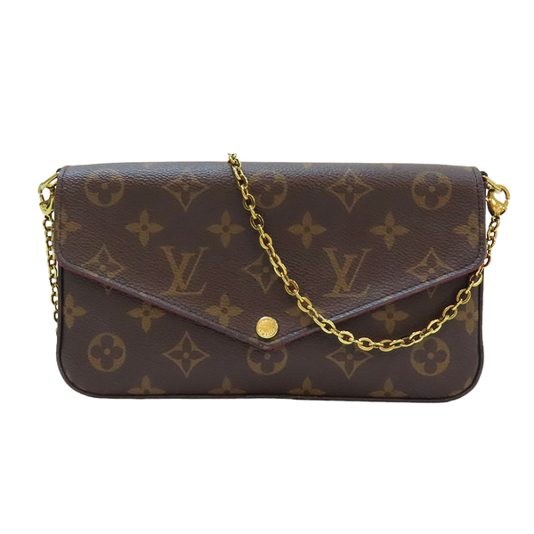 【二手名牌BRAND OFF】LOUIS VUITTON LV 路易威登 棕色 原花塗層帆布 Felicie Pochette 肩背包 M61276