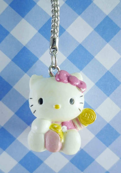 【震撼精品百貨】Hello Kitty 凱蒂貓~KITTY手機吊飾-KITTY坐姿造型-粉色