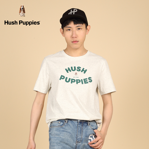 Hush Puppies T恤 男裝素色立體品牌英文矽膠刺繡狗T恤 product thumbnail 4