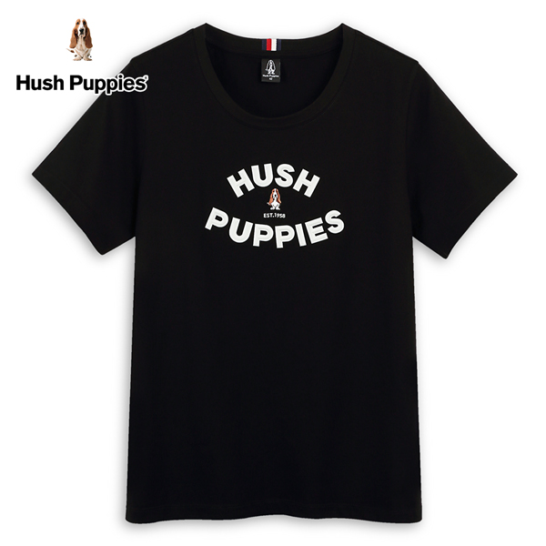 Hush Puppies T恤 女裝素色立體品牌英文矽膠刺繡狗T恤 product thumbnail 2