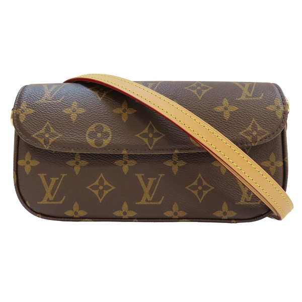 【二手名牌BRAND OFF】LOUIS VUITTON 路易威登 棕色 PVC塗層帆布 Wallet on Chain Ivy 單肩包 M81911 無鏈背帶