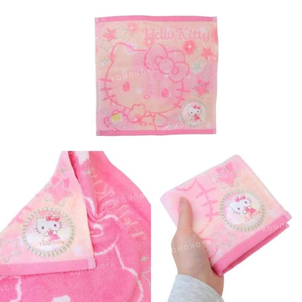 小禮堂 Sanrio 三麗鷗 棉質小方巾 25x25cm (渲染款) Kitty 大耳狗 酷洛米 product thumbnail 2