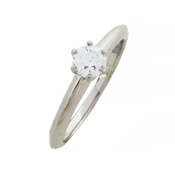 【二手名牌BRAND OFF】Tiffany & Co 蒂芬妮 Tiffany Setting 0.32CT 鑽石 PT950 鉑金戒指