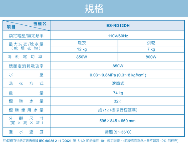 SAMPO聲寶12KG變頻洗脫烘蒸滾筒洗衣機 ES-ND12DH~含基本安裝+舊機回收 product thumbnail 4