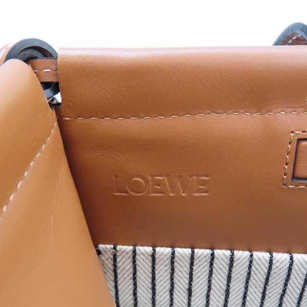 【二手名牌BRAND OFF】LOEWE 羅威 黑色 帆布 牛皮 托特包 product thumbnail 7