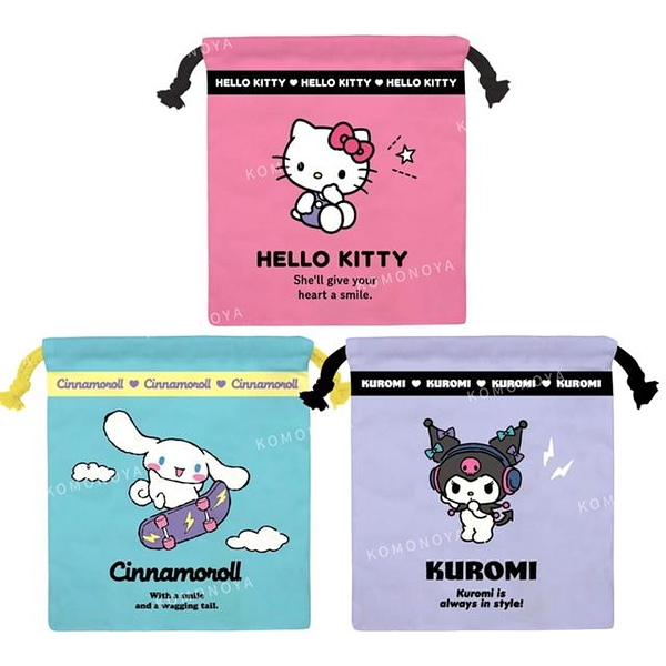 小禮堂 Sanrio 三麗鷗 尼龍束口袋 (姓名款) Kitty 酷洛米 大耳狗