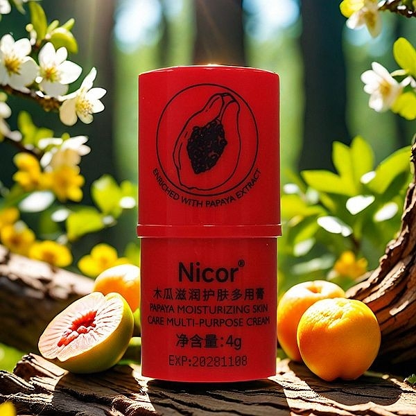 Nicor 木瓜滋潤護膚多用膏(4g)【小三美日】 DS021418 保濕 保溼 萬用膏 唇部打底 脣部打底 寶寶屁