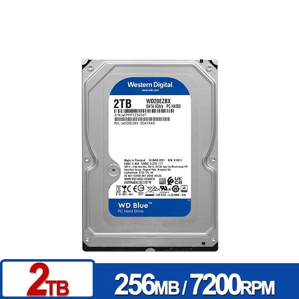 WD 藍標 2TB 3.5吋 SATA硬碟 WD20EZBX product thumbnail 2
