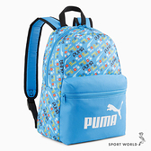Puma 後背包 水壺袋 滿版 藍【運動世界】07987905