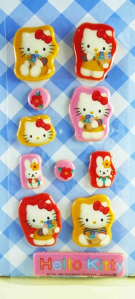 【震撼精品百貨】Hello Kitty 凱蒂貓~KITTY立體貼紙-捧花