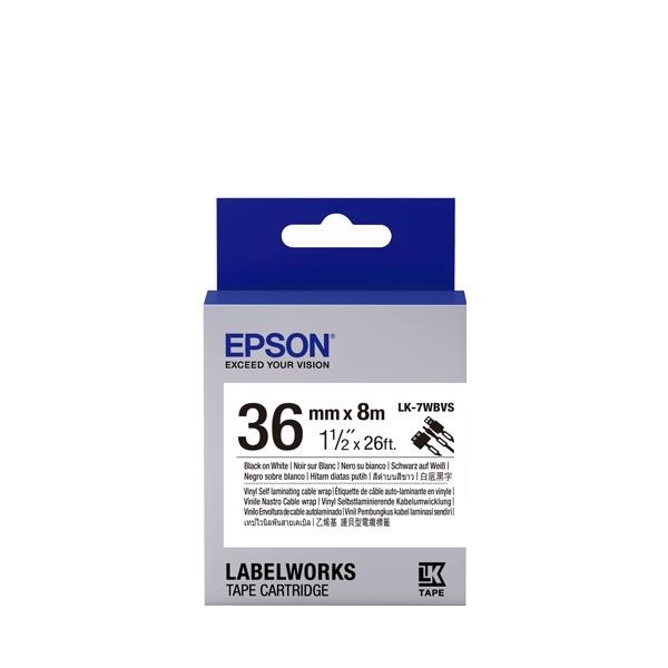 EPSON LK-7WBVS 原廠標籤帶(線材36mm )黑字 C53S657412