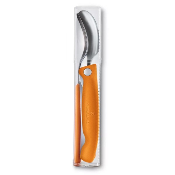【Victorinox 瑞士維氏】SWISS CLASSIC 折疊式蕃茄刀+湯匙+叉子-橘(6.7192.F9) product thumbnail 3
