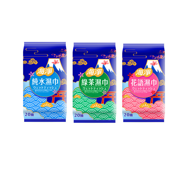 海淨 濕紙巾20抽 純水/綠茶/花語 product thumbnail 2