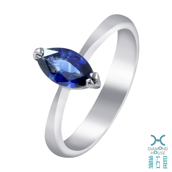 【鑽石屋】0.96克拉藍寶戒指