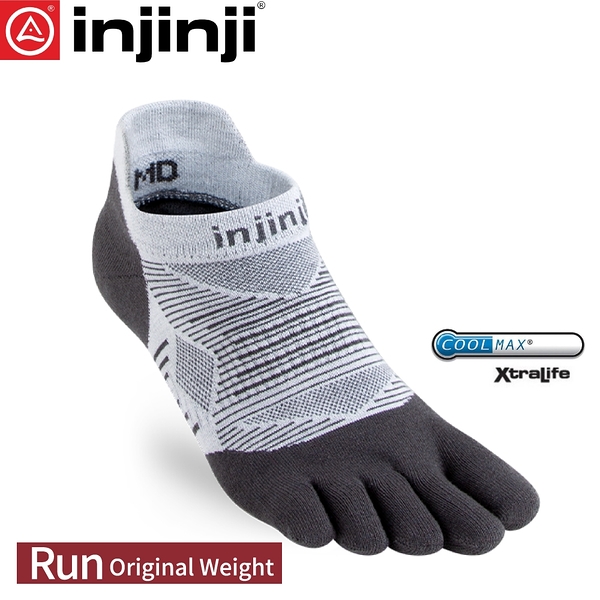 【INJINJI 美國 RUN 吸排五趾隱形襪《灰色》】0693/五指襪/專業排汗襪/登山健行襪/休閒襪