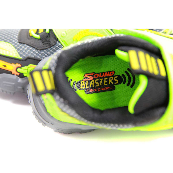 SKECHERS S-LIGHTS 運動鞋 電燈鞋 有開關/聲音 童鞋 魔鬼氈 黑/綠 400155L/BKLM no545 product thumbnail 6