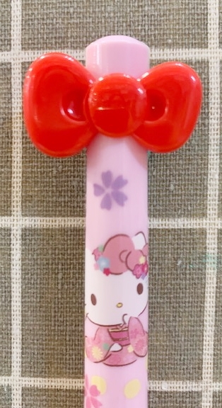 【震撼精品百貨】Hello Kitty 凱蒂貓~日本三麗鷗 KITTY 2C筆/2用原子筆-櫻花蝴蝶結粉#26270