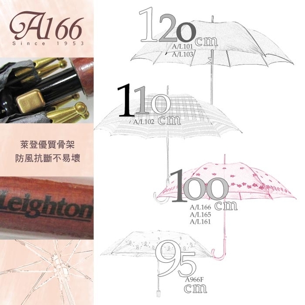 雨傘 萊登傘 高效抗UV 防曬 亮麗色系 自動直骨傘 木質把手 銀膠 Leighton (深藍) product thumbnail 6