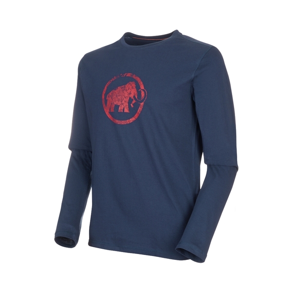 【MAMMUT 男 Logo Longsleeve 純棉長袖T恤《藏青》】1016-00530/休閒棉T/透氣/運動衣 product thumbnail 2