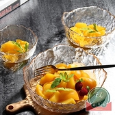 北歐風家用創意甜品碗水果盤日式錘紋玻璃碗【福喜行】